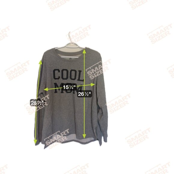 Cool Mom Gray Long Sleeve Sweatshirt By PositiviTees XL (16/18) Cotton Blend - Picture 5 of 7